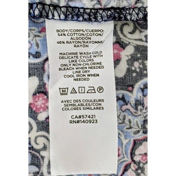 Women's LOFT Blue Medallion Print V Neck Button Front Dress Size S - Picture 4 of 5